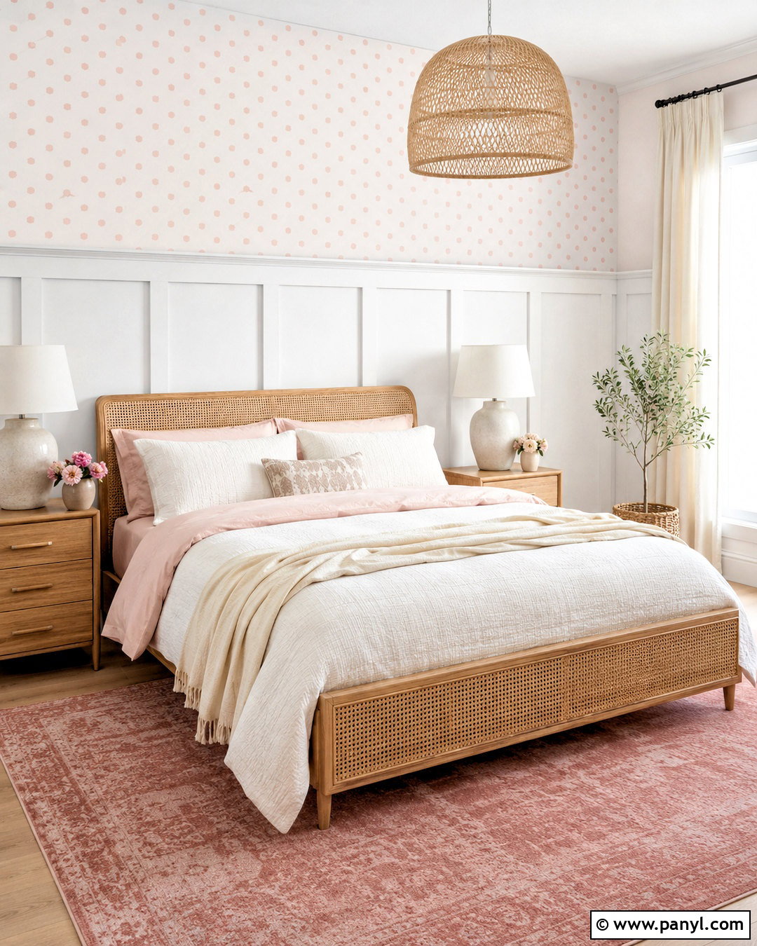 Pink And White Polka Dot Wallpaper With Wainscoting - 20 pink and white polka dots wallpaper ideas