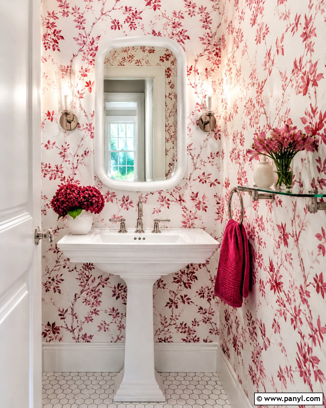 Pink And White Powder Room Wallpaper - 20 pink and white walls