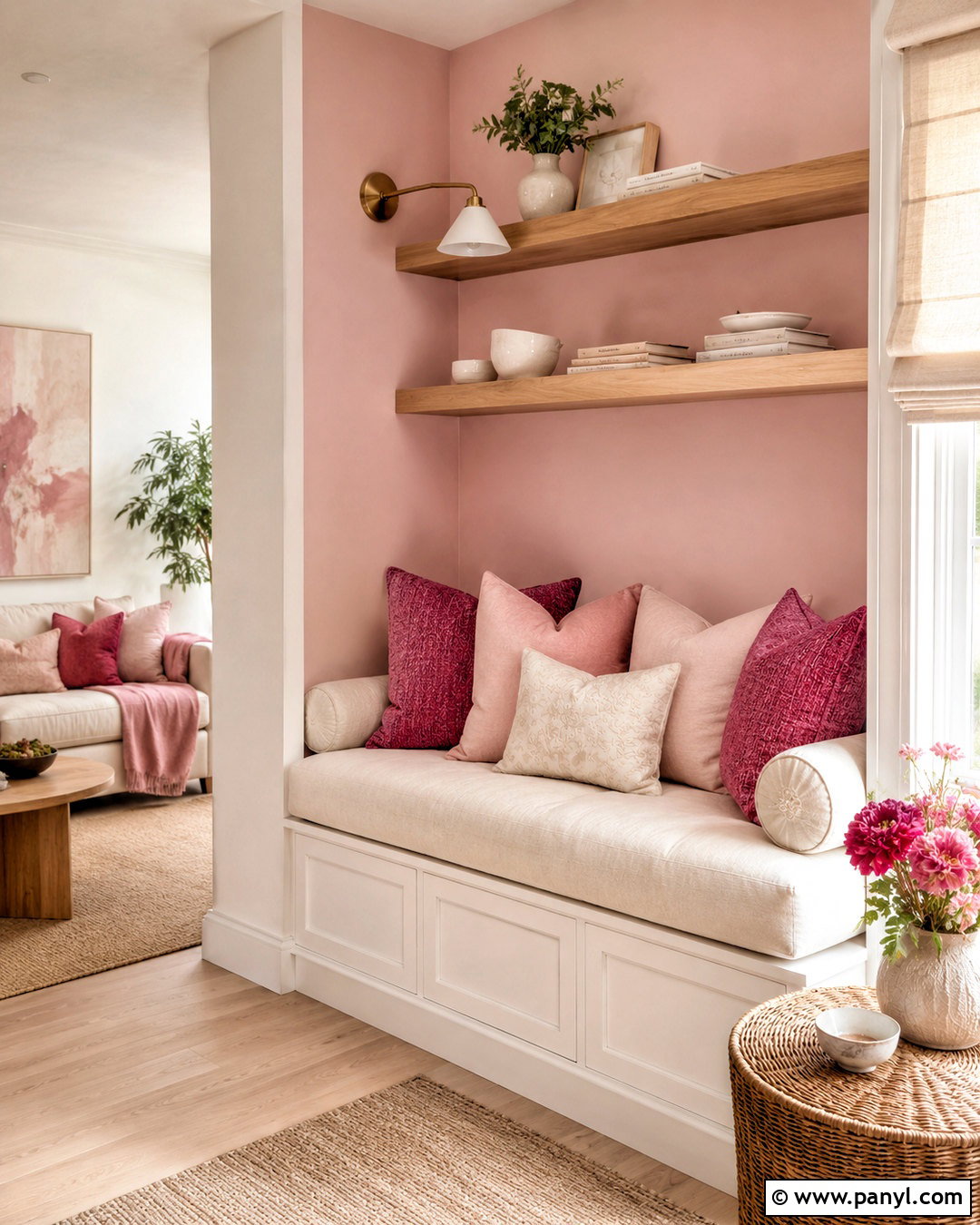Pink And White Reading Nook Walls - 20 pink and white walls