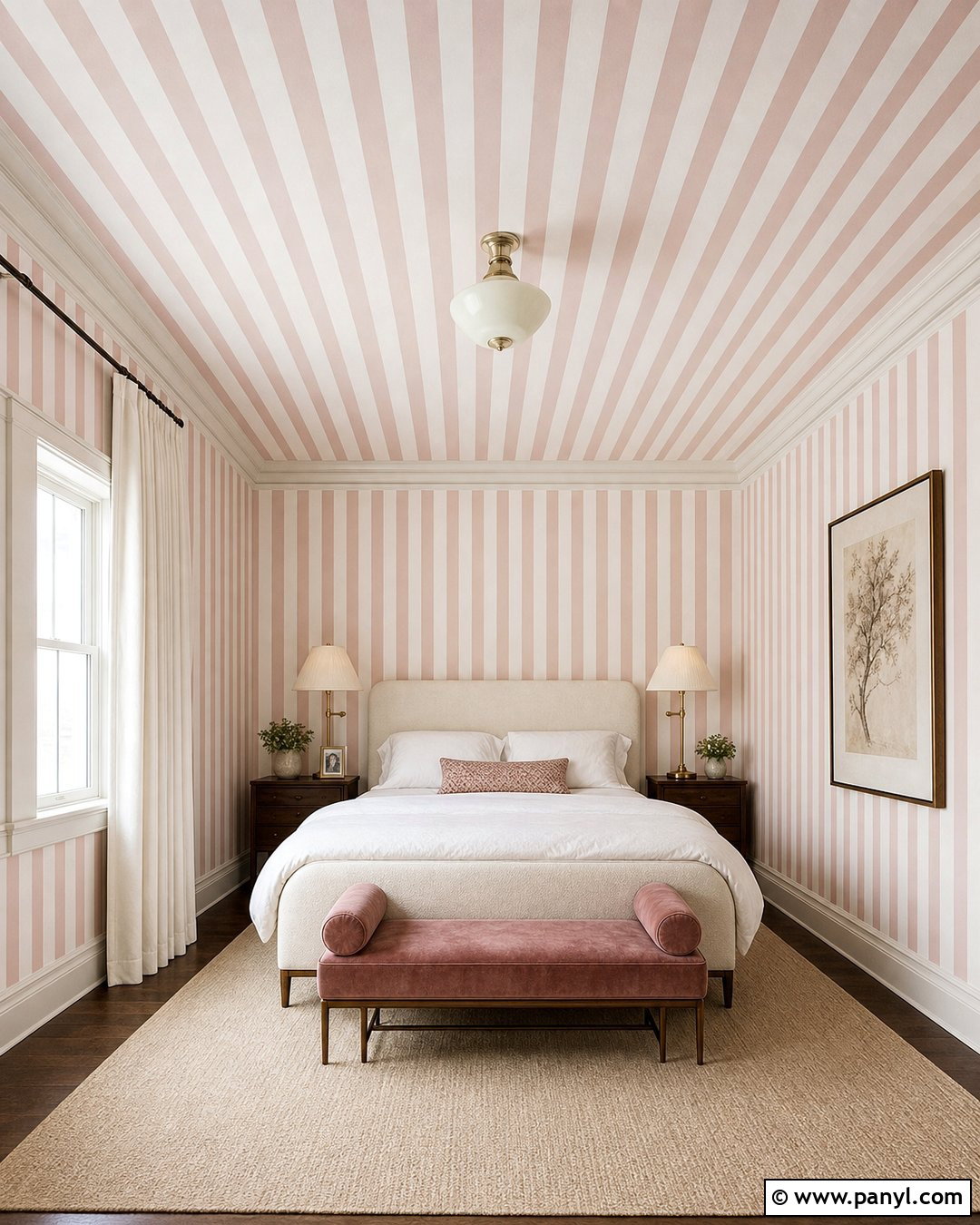 Pink And White Striped Ceiling And Walls - 30 Pink And White Striped Walls