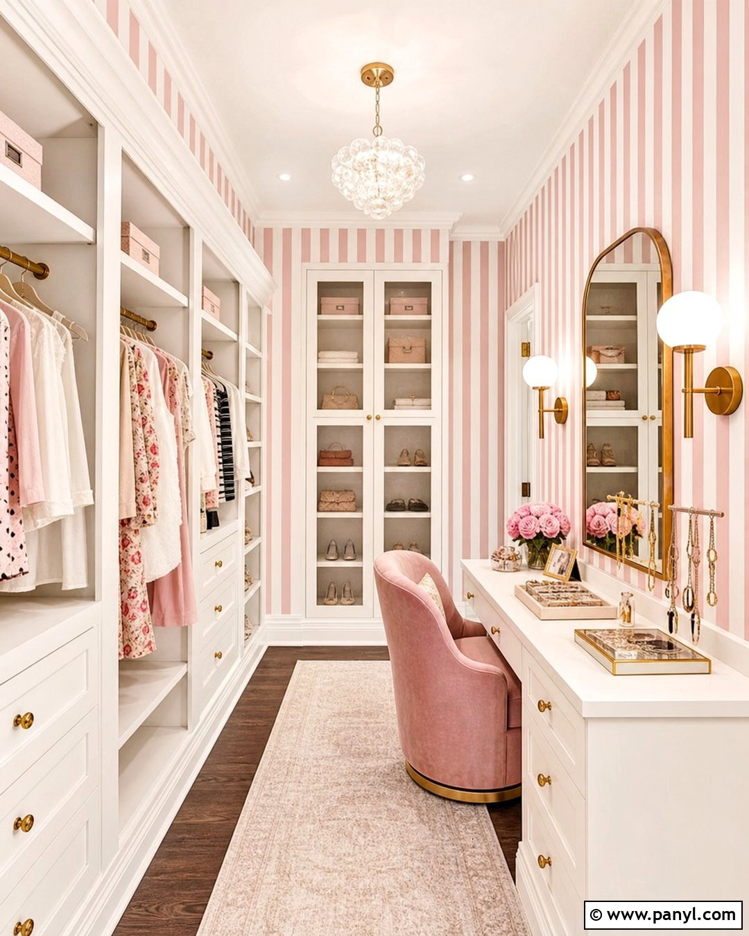 Pink And White Striped Dressing Room - 30 Pink And White Striped Walls