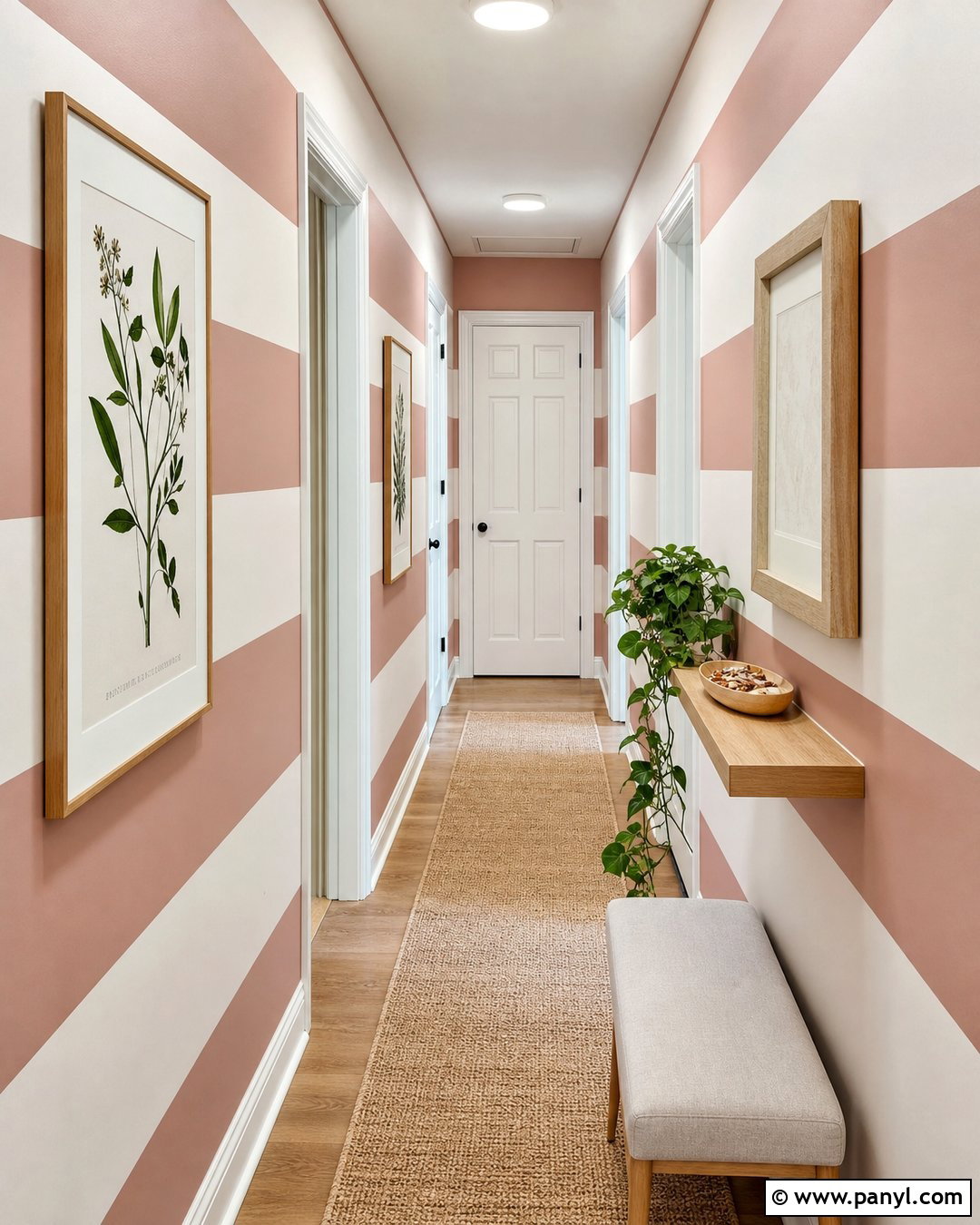 Pink And White Striped Hallway - 30 Pink And White Striped Walls