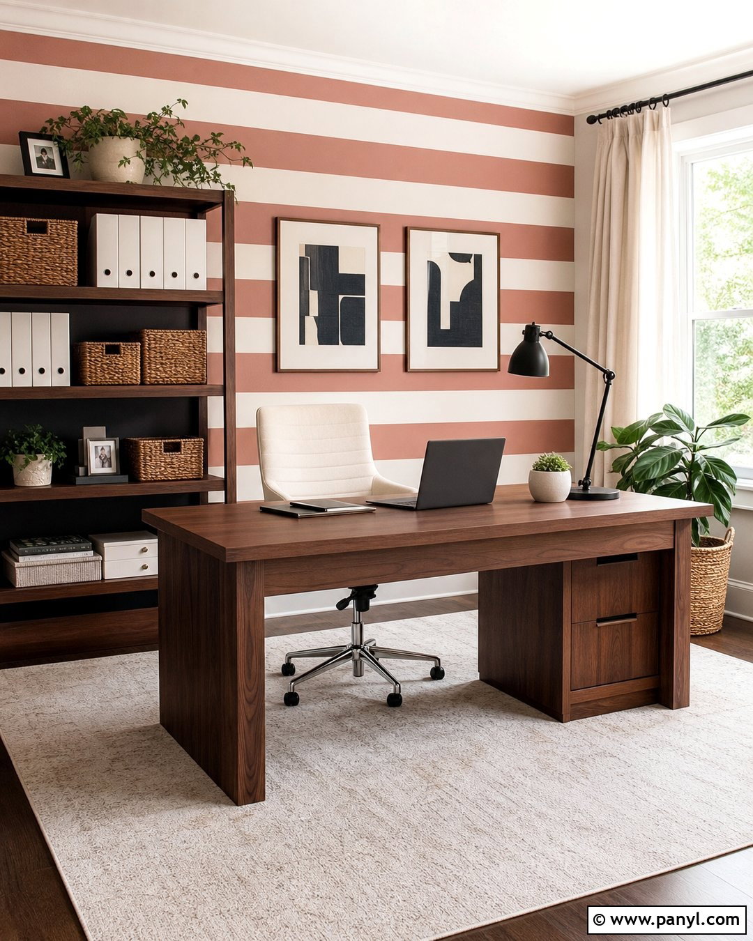 Pink And White Striped Home Office - 30 Pink And White Striped Walls
