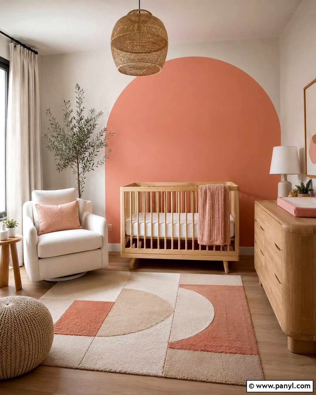 Pink Arch Accent Wall - 20 Baby Girl Nursery Pink Accent Wall Ideas