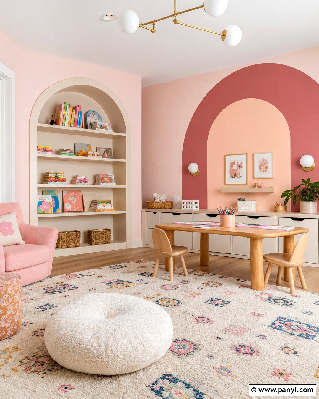 Pink Arch Playroom Wall - 20 Pink Playroom Walls