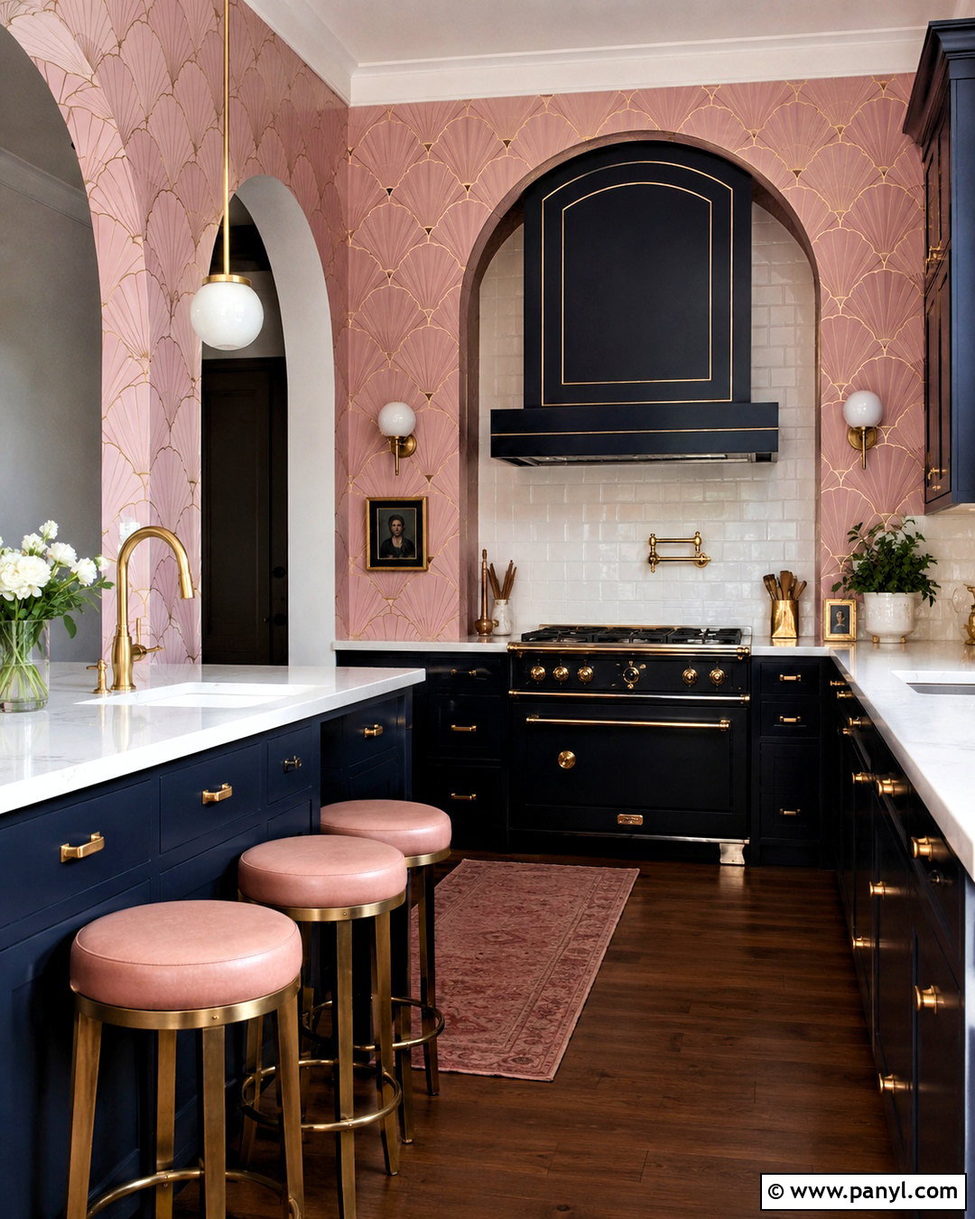 Pink Art Deco Kitchen Wallpaper - 20 pink kitchen wallpaper ideas