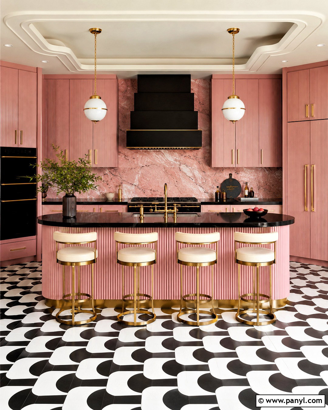 Pink Art Deco Kitchen - 20 pink kitchen designs