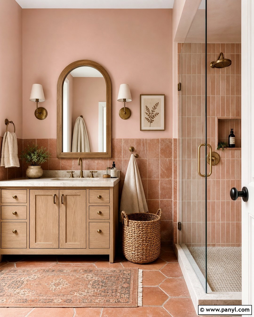 Pink Bathroom Walls With Terracotta - 30 pink bathroom walls
