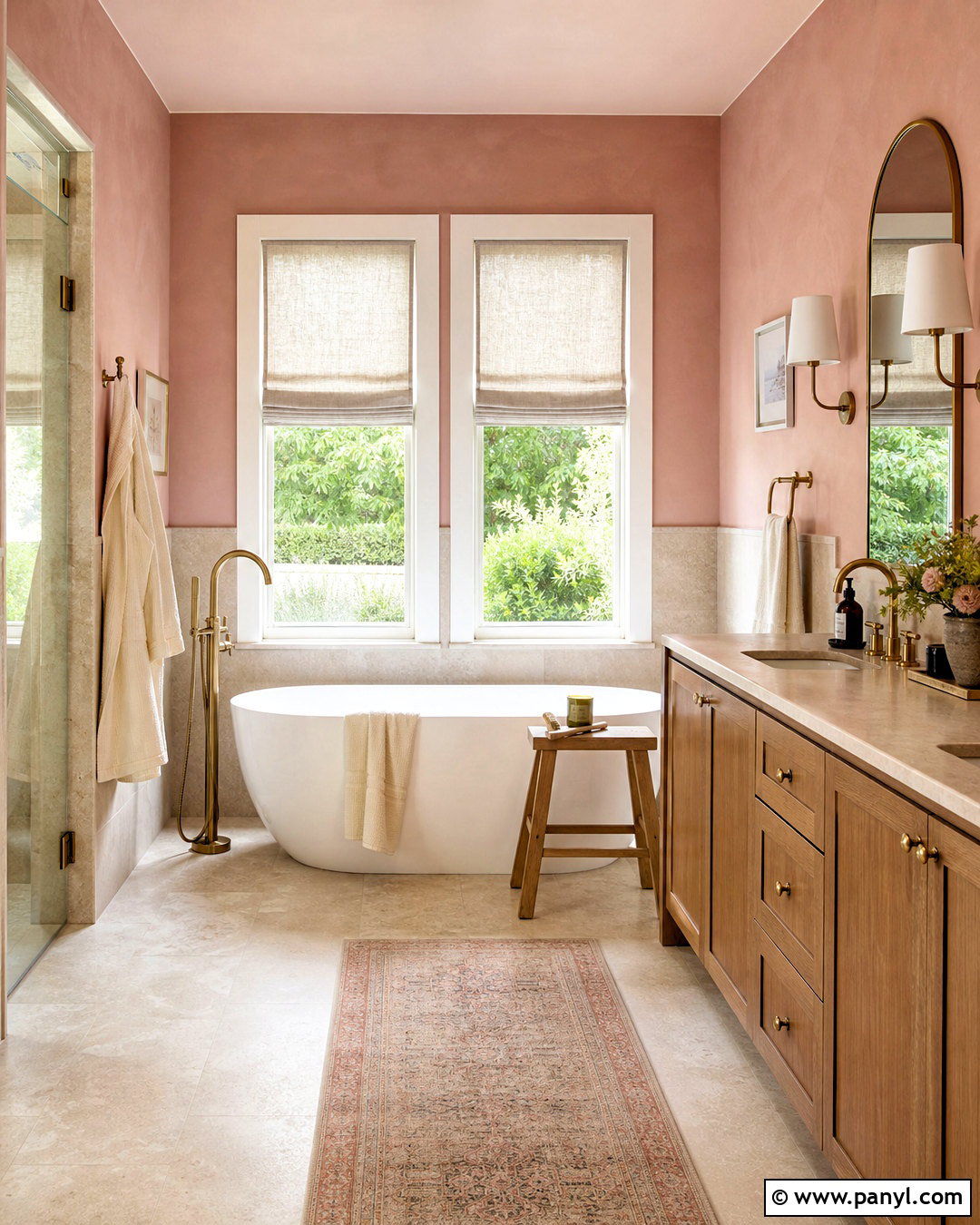 Pink Bathroom With Freestanding Tub - 20 pink bathroom inspo ideas