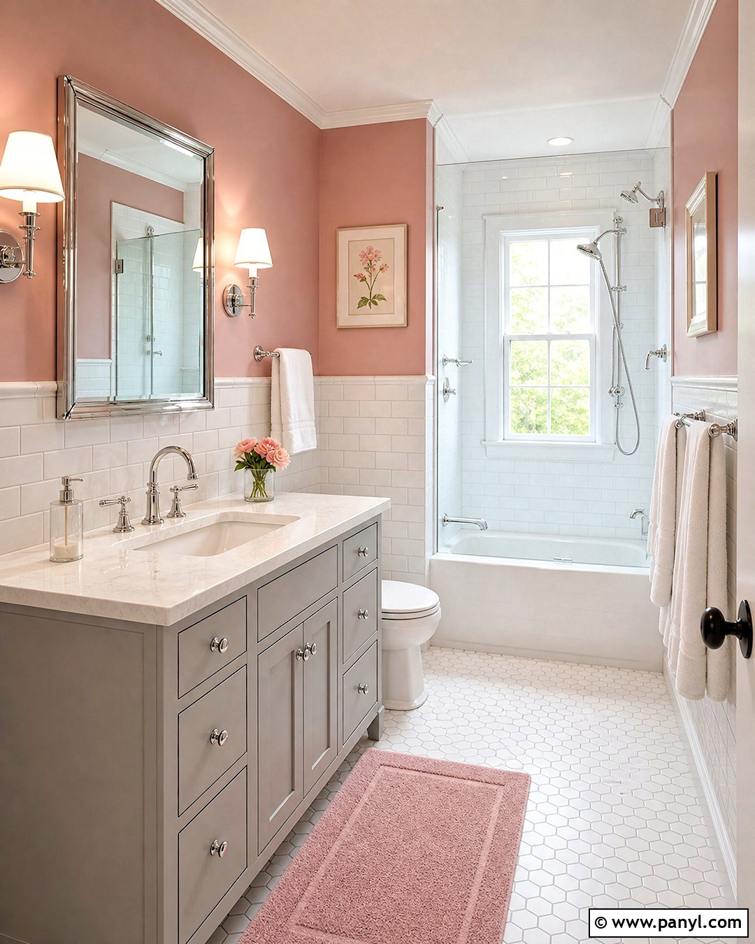 Pink Bathroom With White Tile - 20 pink bathroom paint ideas