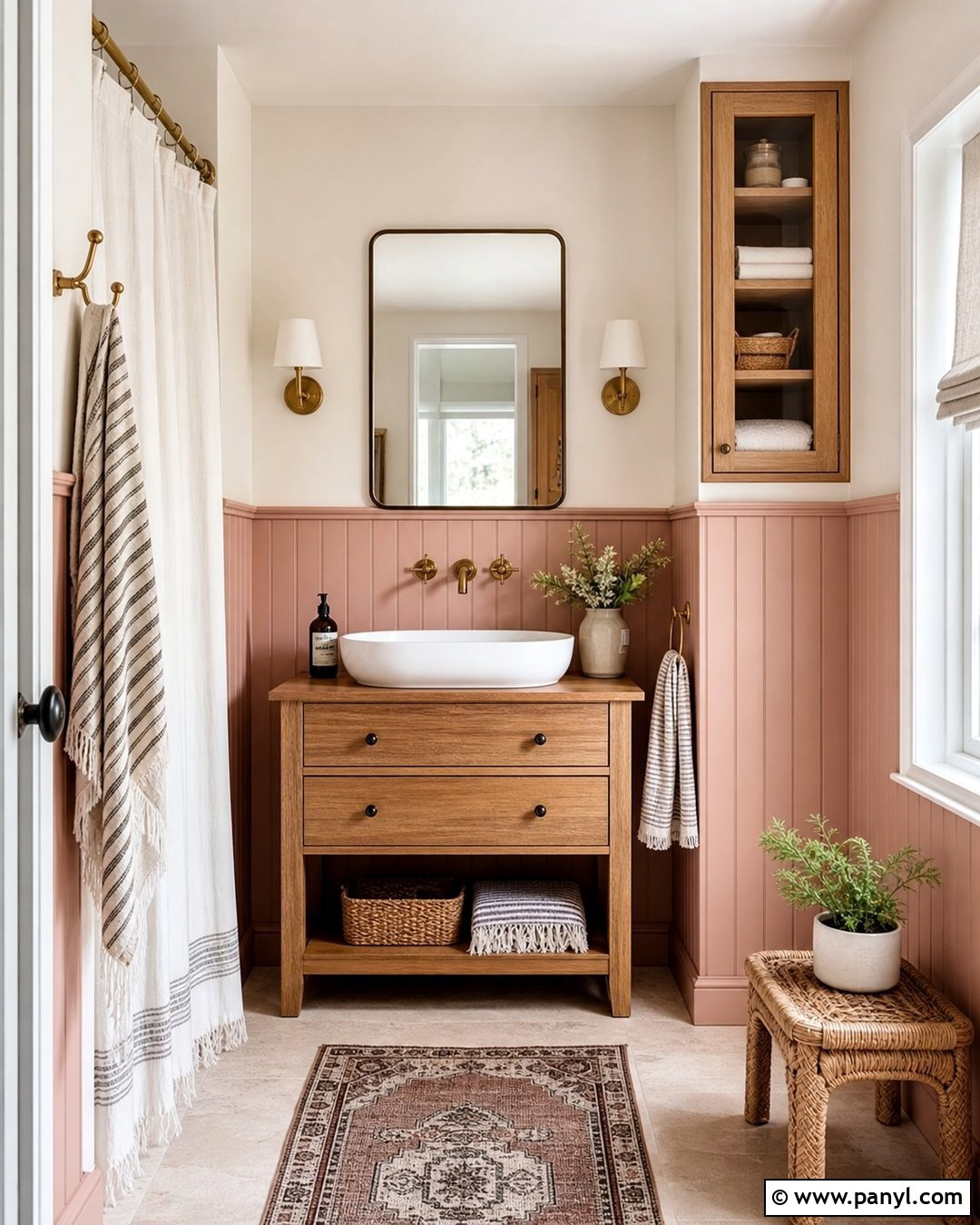 Pink Beadboard Bathroom Walls - 30 pink bathroom walls