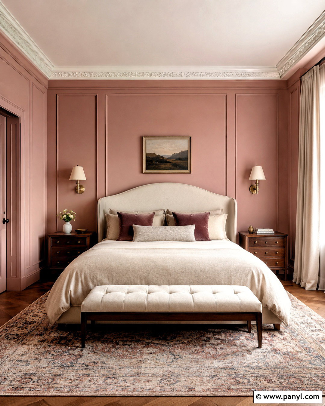 Pink Bedroom Wall Paneling - 20 pink paint bedroom ideas