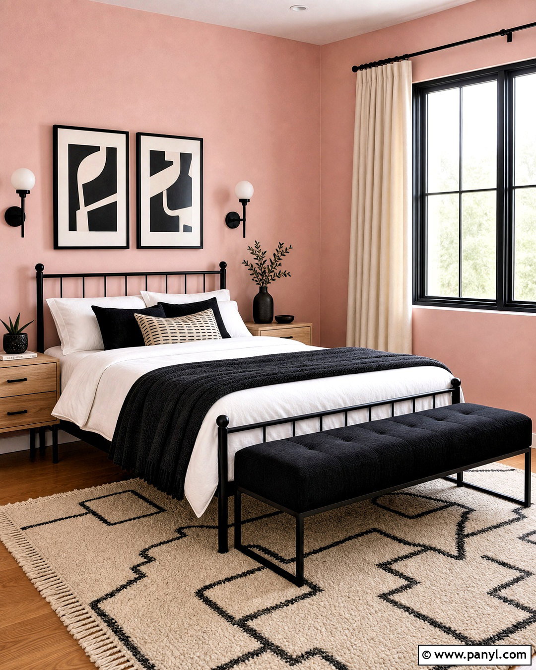 Pink Bedroom Walls With Black Accents - 20 pink walls bedroom ideas