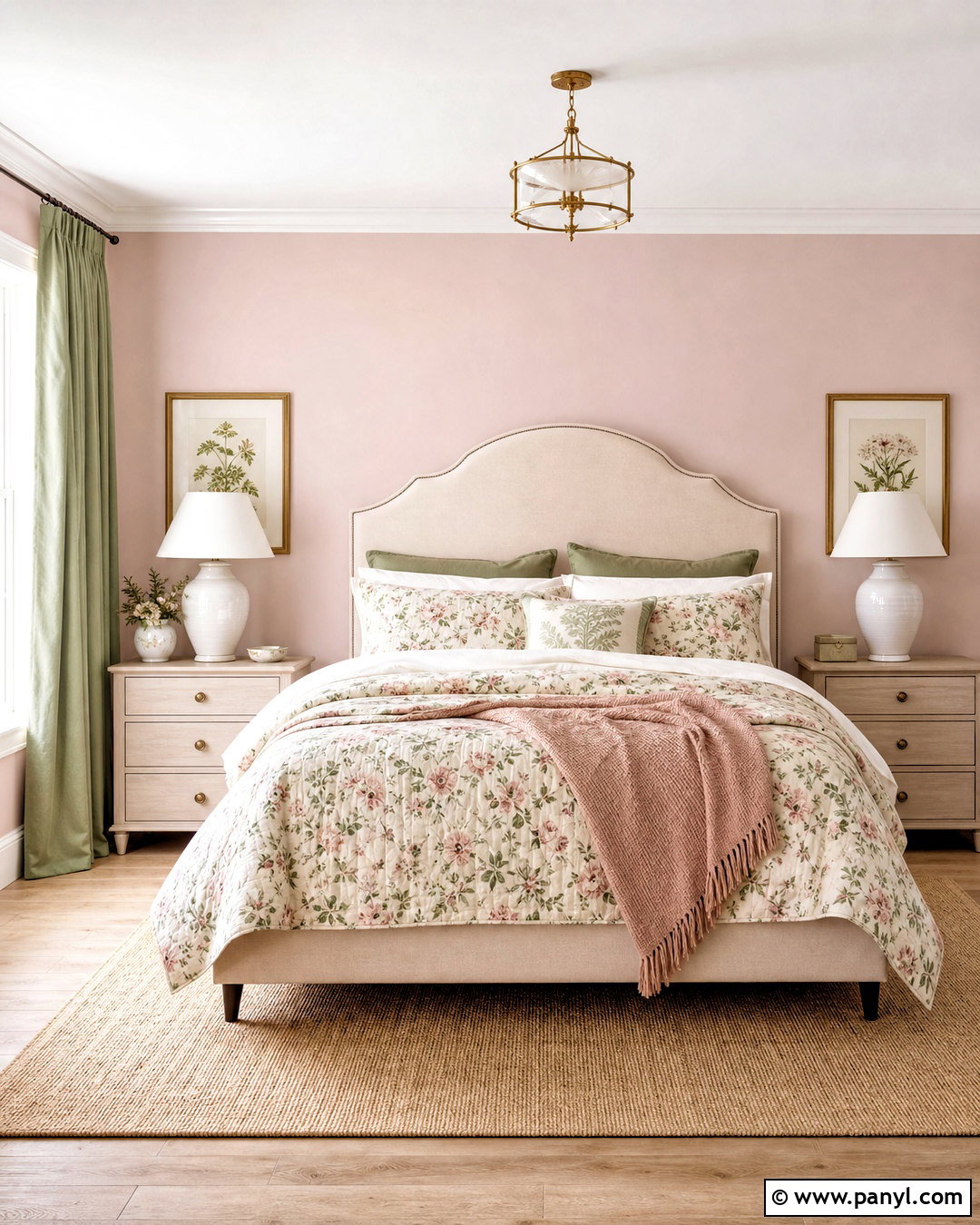 Pink Bedroom Walls With Floral Bedding - 20 pink walls bedroom ideas