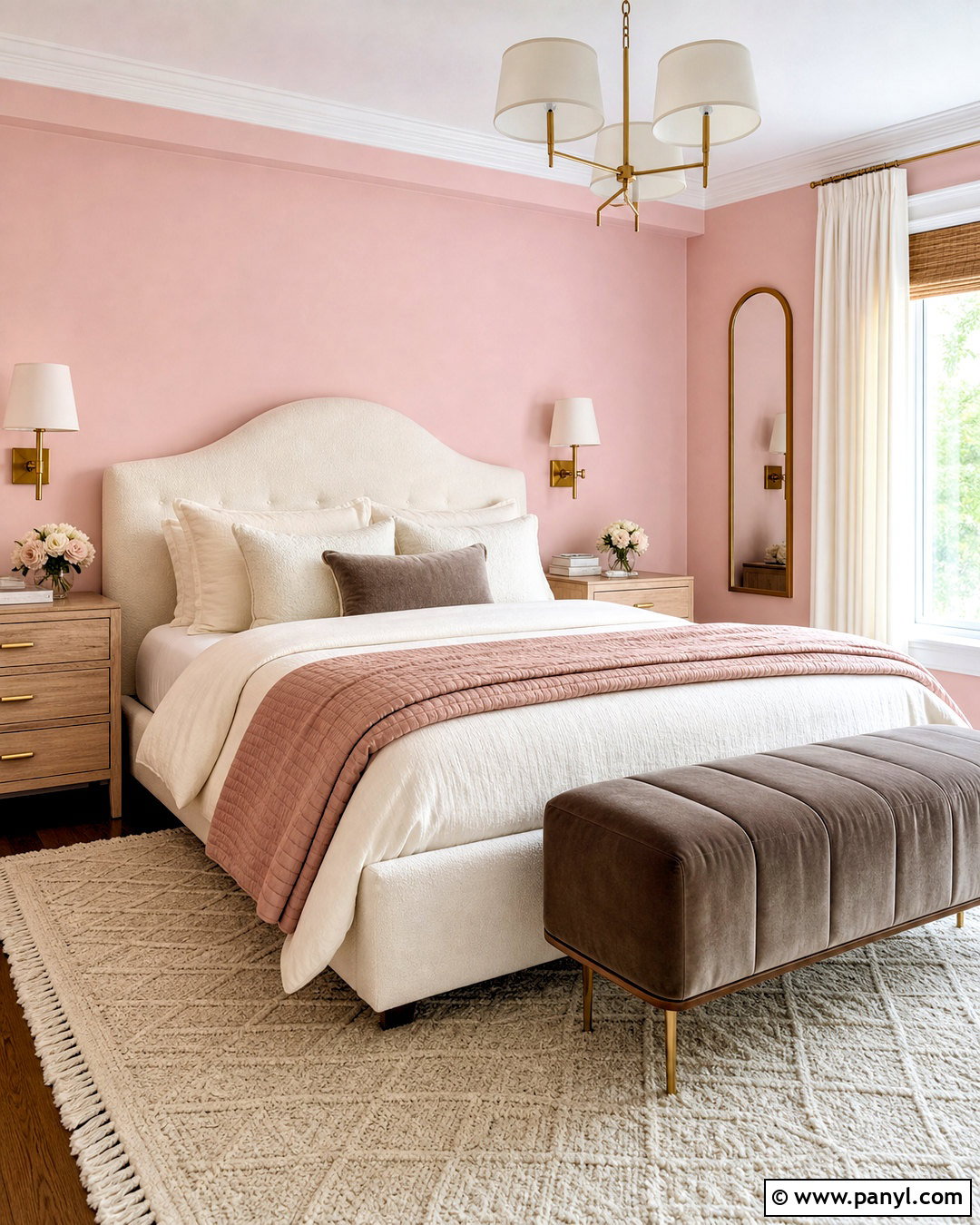 Pink Bedroom Walls With Gold Accents - 20 pink walls bedroom ideas