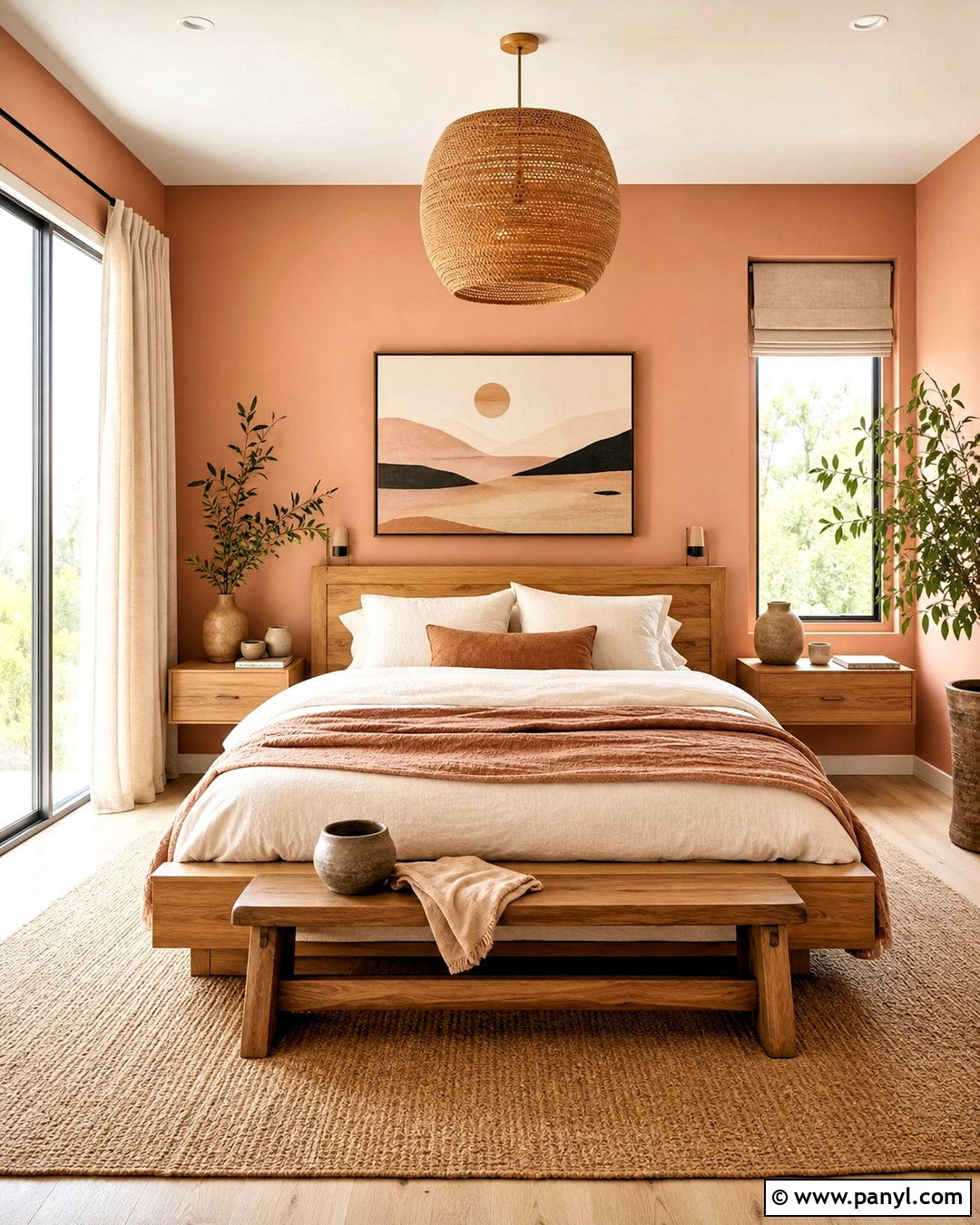 Pink Bedroom Walls With Natural Wood - 20 pink walls bedroom ideas