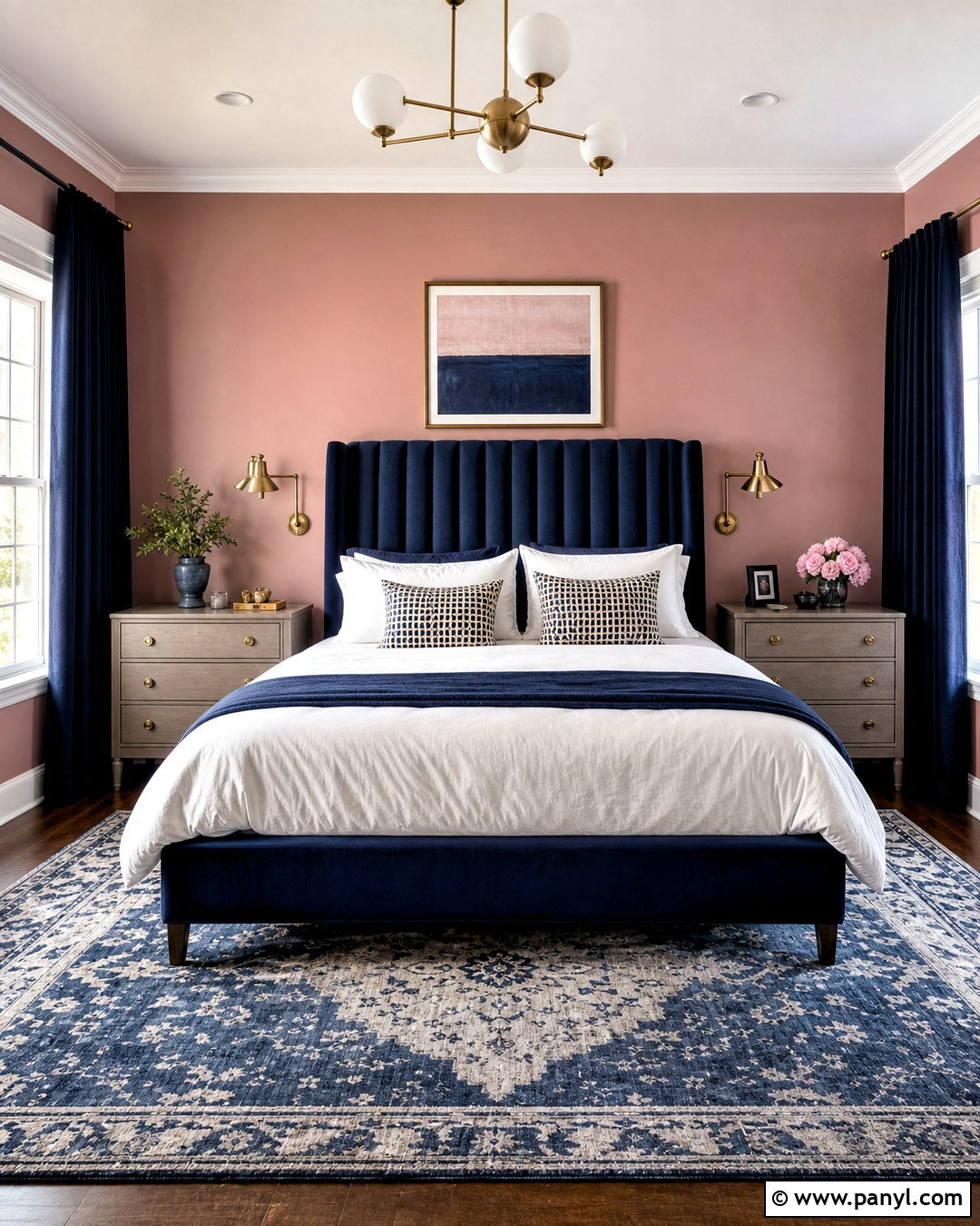 Pink Bedroom Walls With Navy Blue - 20 pink walls bedroom ideas