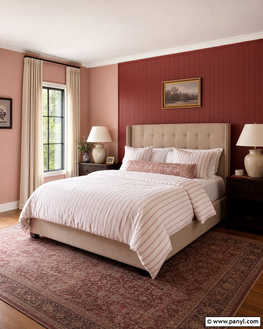 Pink Bedroom Walls With Red Headboard Wall - 25 Pink And Red Wall Ideas