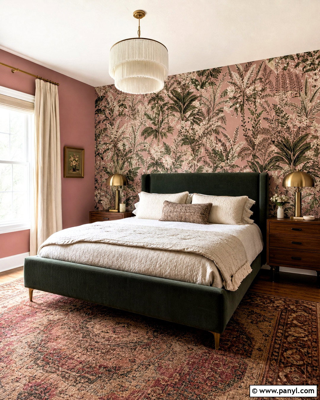 Pink Bedroom Walls With Wallpaper Accent - 20 pink walls bedroom ideas