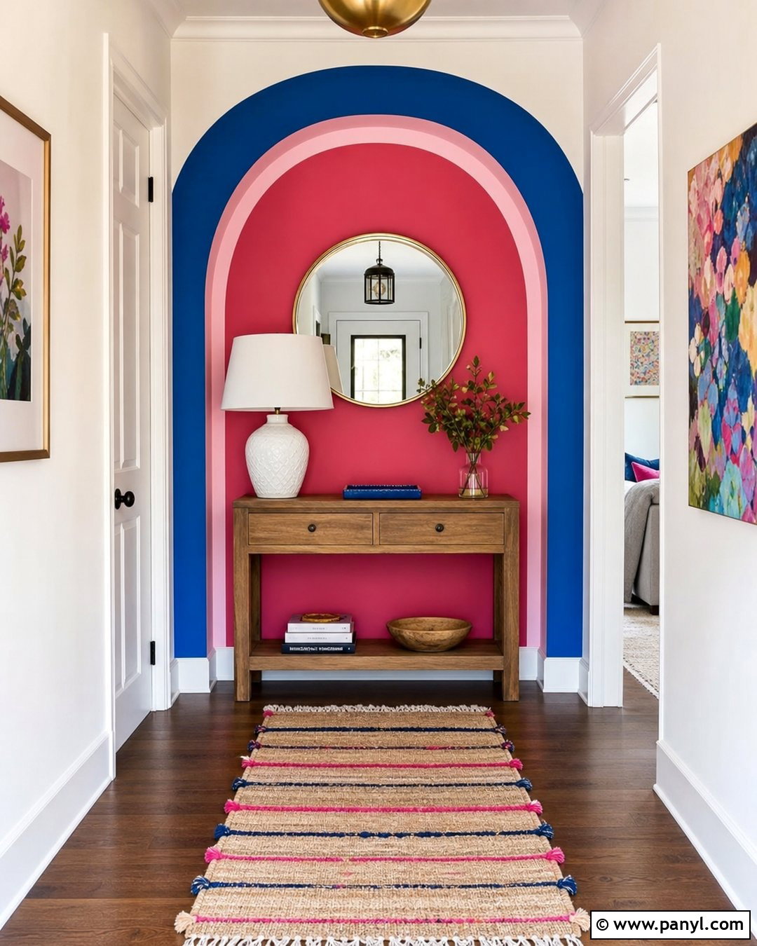 Pink Blue Fuchsia Arch Wall - 20 pink blue fuchsia wall ideas