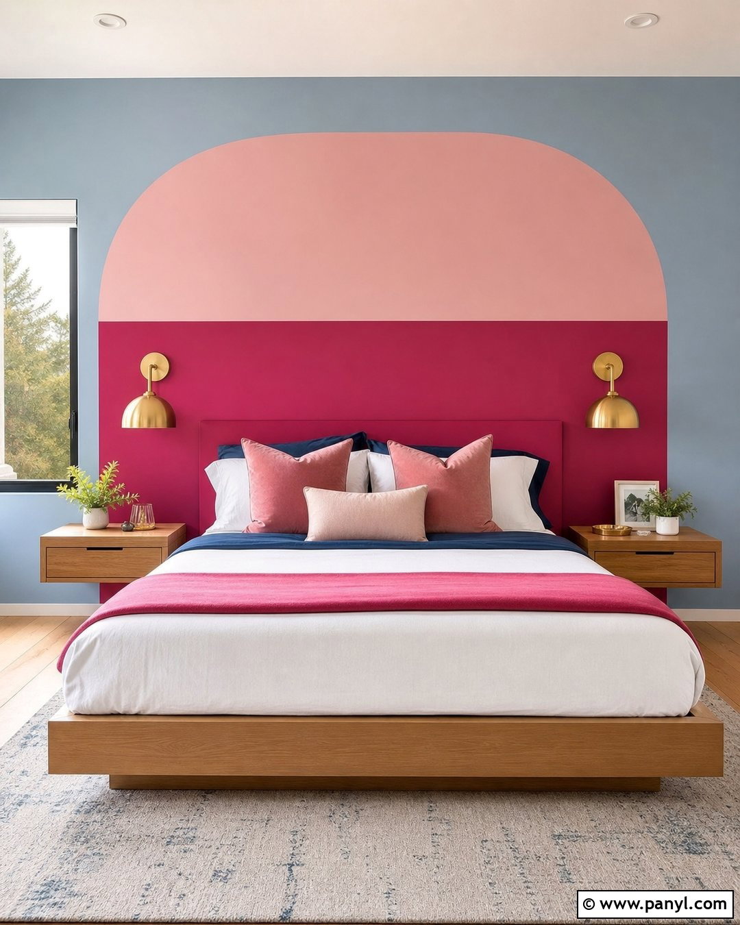 Pink Blue Fuchsia Headboard Wall - 20 pink blue fuchsia wall ideas