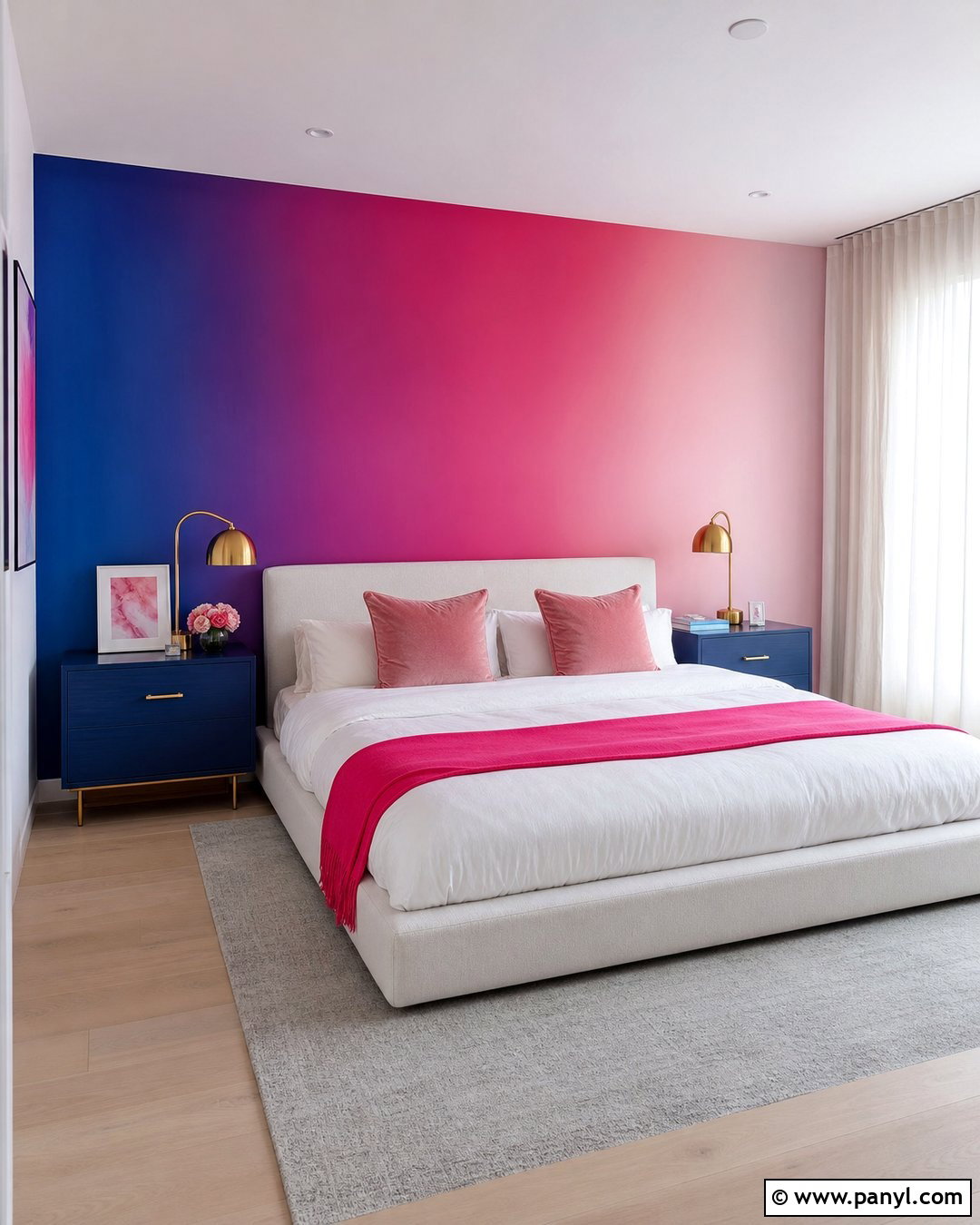 Pink Blue Fuchsia Ombre Wall - 20 pink blue fuchsia wall ideas