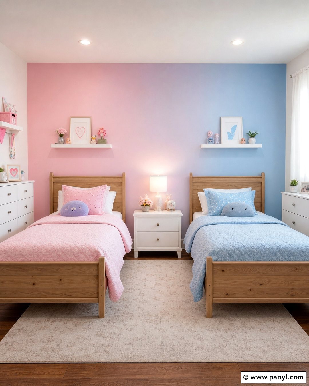 Pink Blue Pastel Ombre Wall - 20 Pastel Ombre Wall In Kids Room Ideas