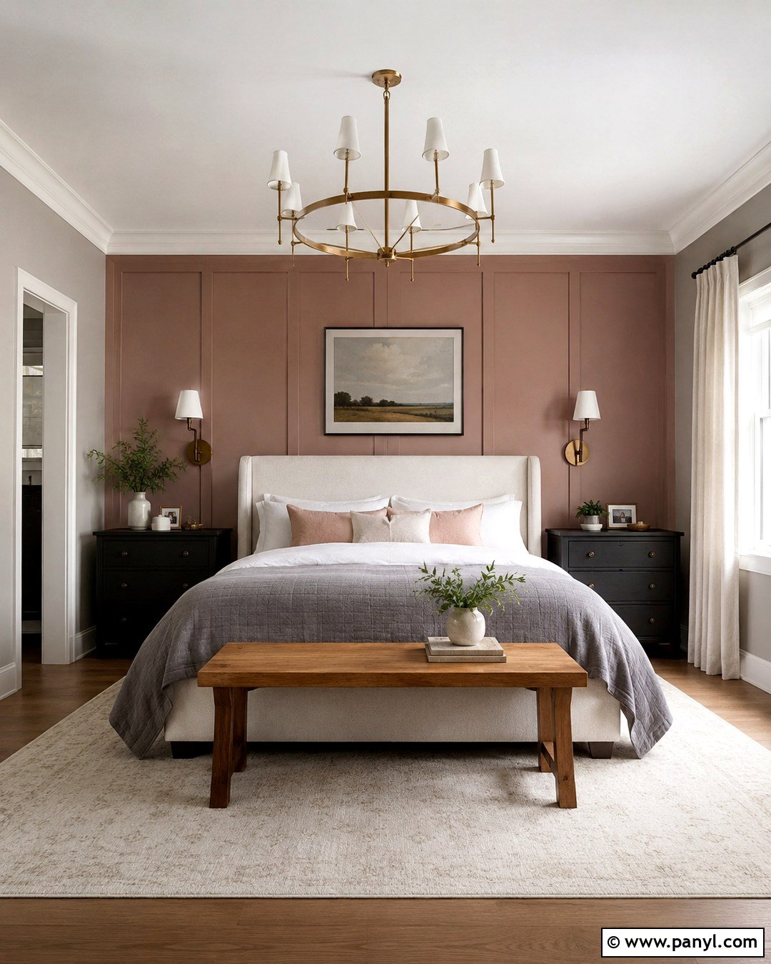 Pink Board And Batten Accent Wall Bedroom - 20 Grey Walls With Pink Accent Wall Ideas