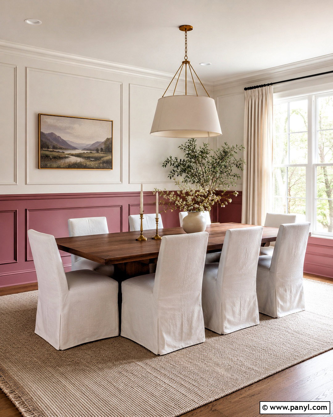 Pink Board And Batten Dining Room Walls - 20 pink and white walls