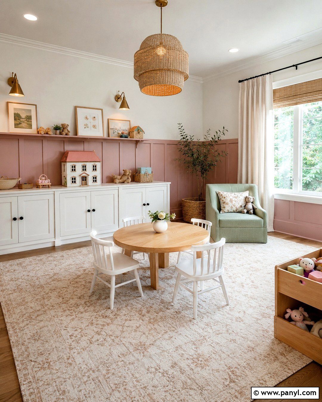 Pink Board And Batten Playroom Wall - 20 Pink Playroom Walls