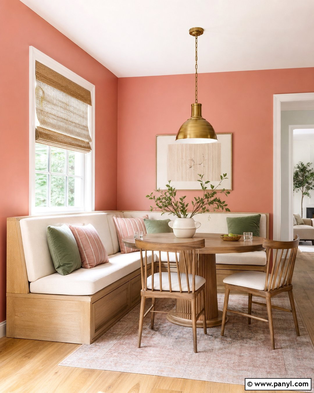 Pink Breakfast Nook Walls - 50 Pink Wall Ideas