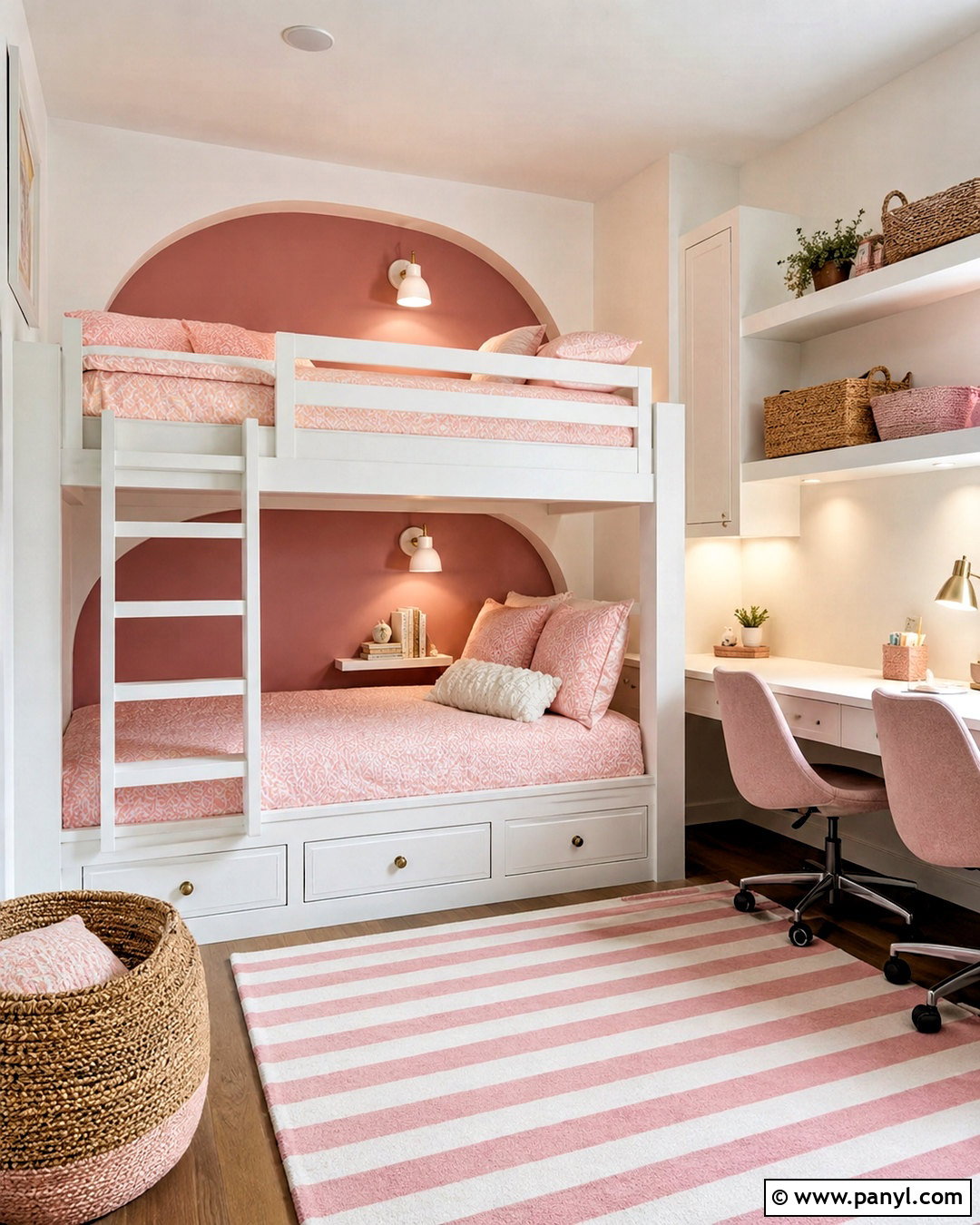 Pink Bunk Bed Girls Bedroom - 20 pink bedrooms for girls kids
