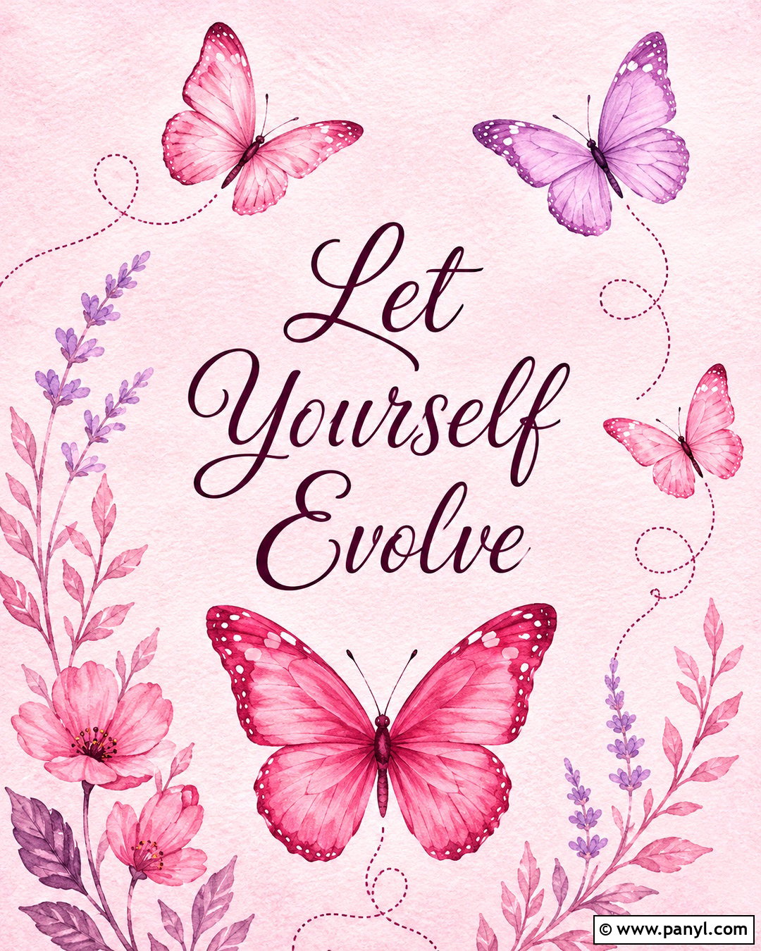Pink Butterfly Growth Quote Wallpaper - 40 pink wallpaper with quotes