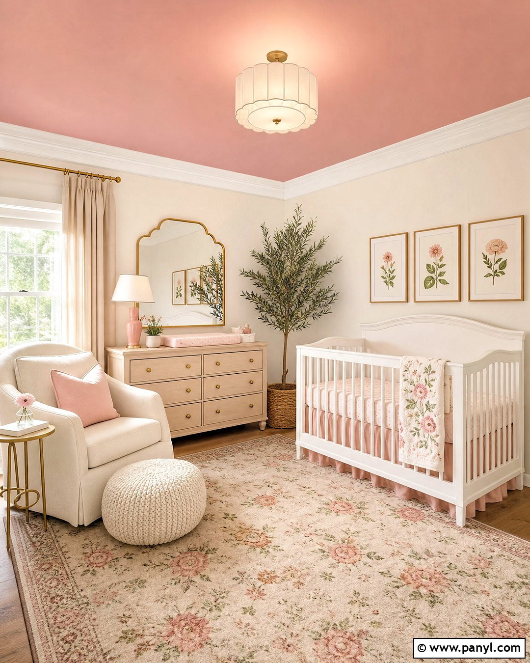 Pink Ceiling Baby Girl Room - 20 baby girl room paint ideas