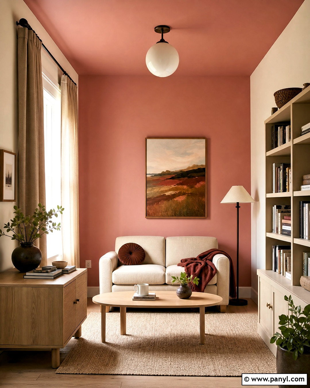 Pink Ceiling and Feature Wall - 20 pink feature wall ideas