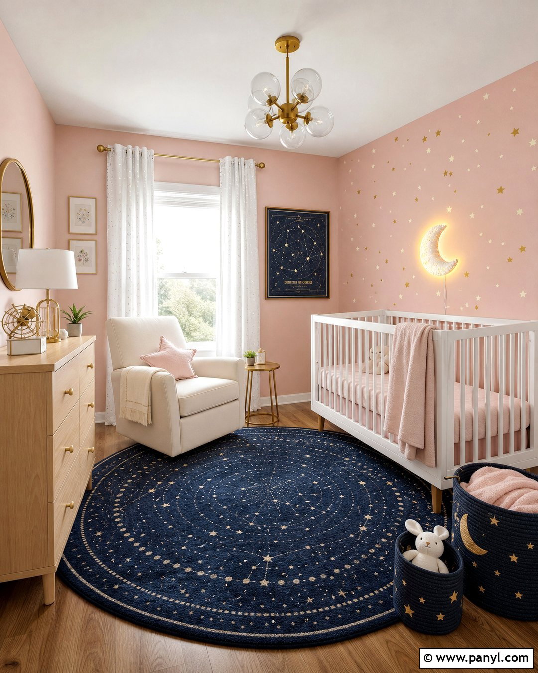 Pink Celestial Nursery - 25 Pink Walls Nursery Ideas