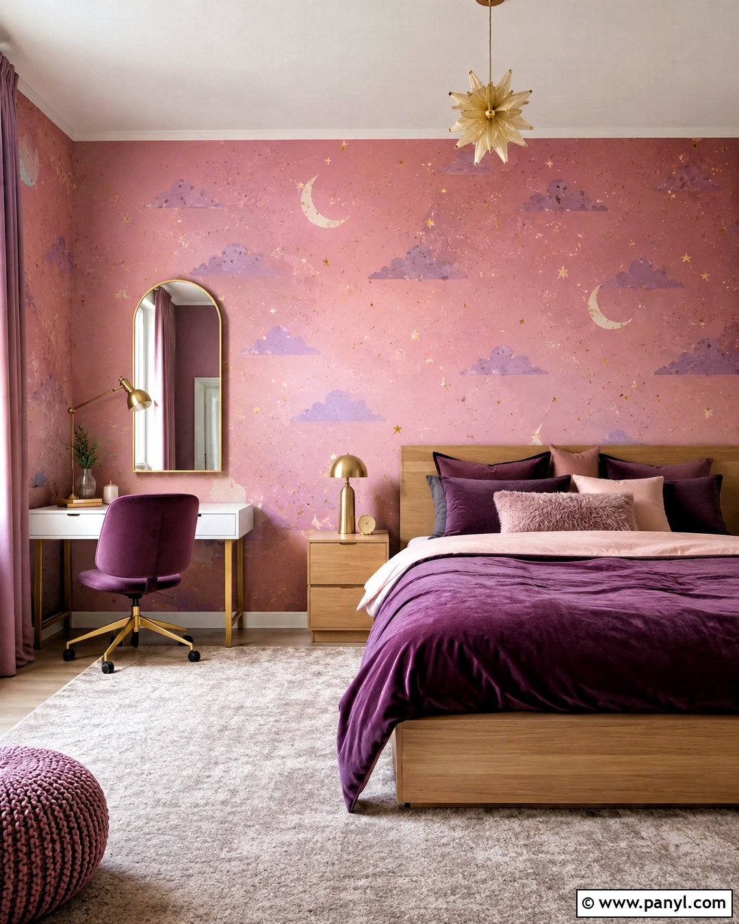 Pink Celestial Wallpaper Teen Bedroom - 20 pink positive wallpaper ideas