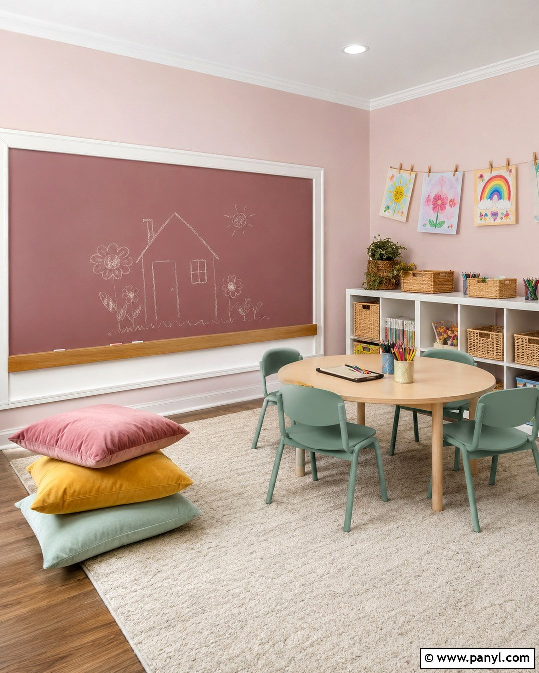 Pink Chalkboard Playroom Wall - 20 Pink Playroom Walls