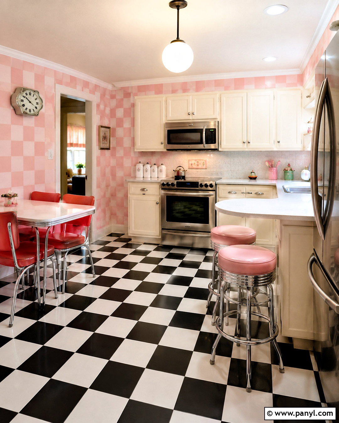 Pink Checkerboard Kitchen Wallpaper - 20 pink kitchen wallpaper ideas