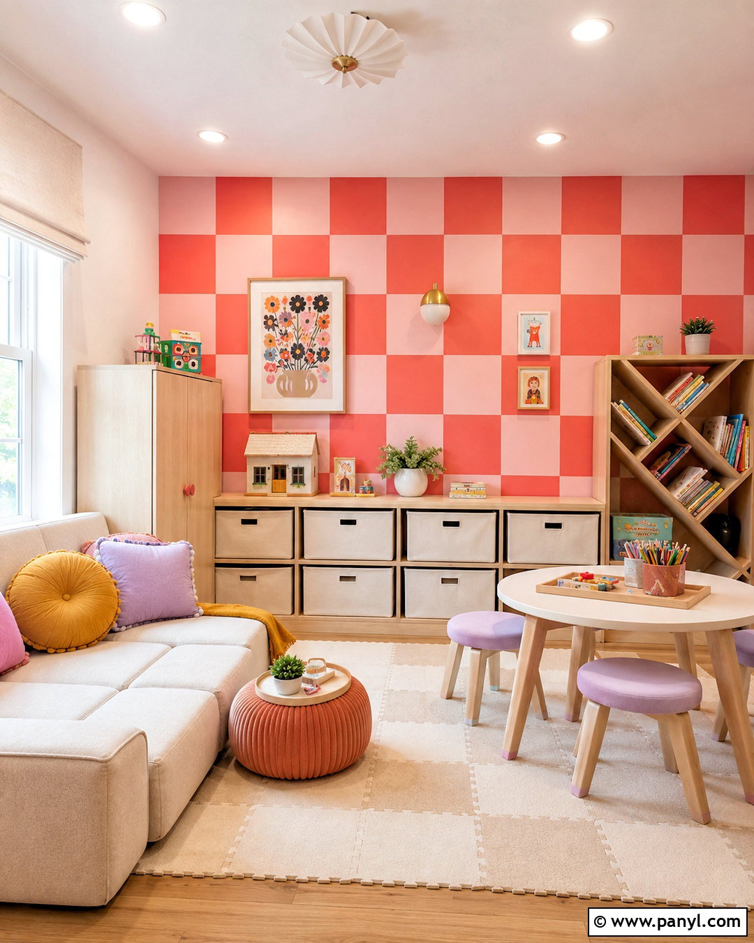 Pink Checkerboard Wallpaper Playroom - 20 pink positive wallpaper ideas