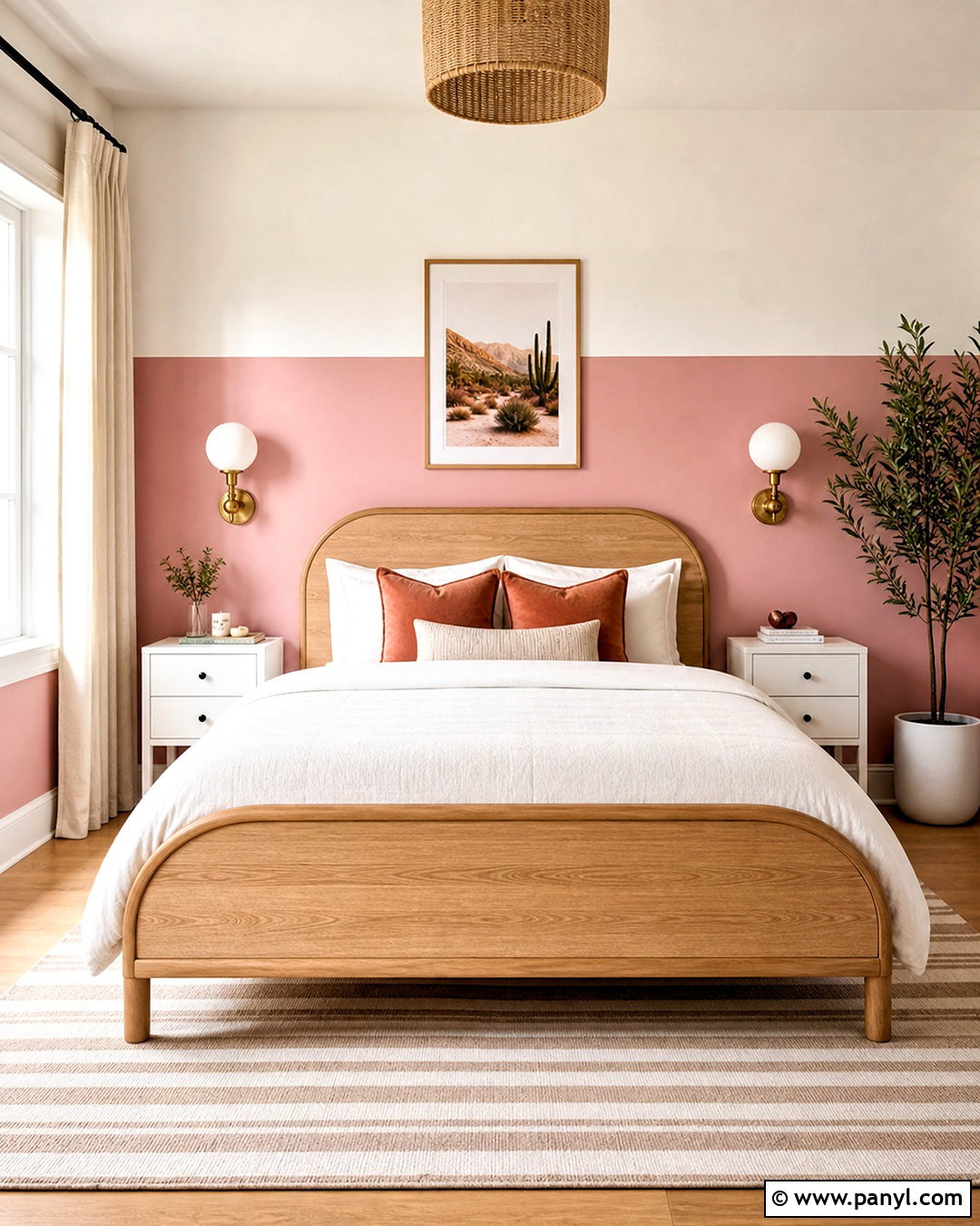 Pink Color Block Accent Wall Bedroom - 20 pink accent wall bedroom ideas