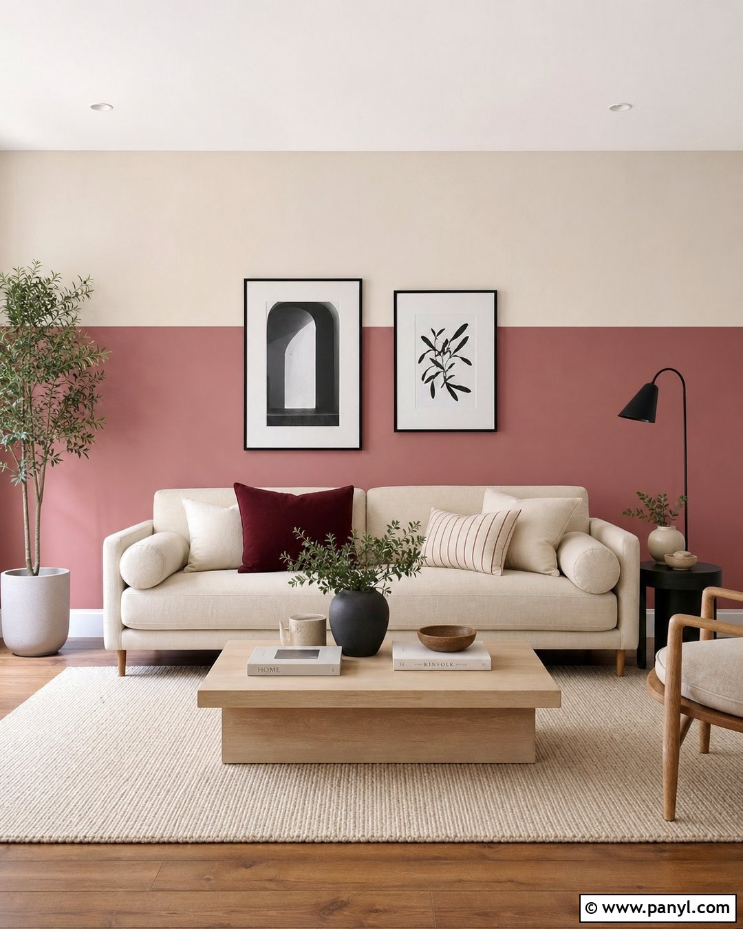 Pink Color Block Accent Wall - 35 pink accent walls