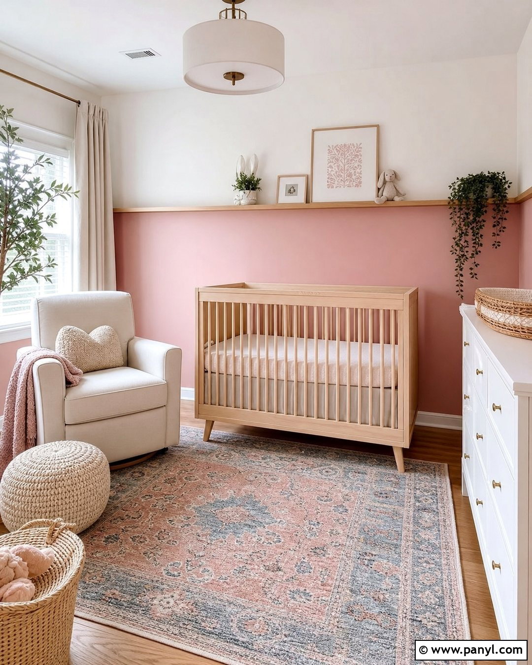 Pink Color Block Nursery Wall - 20 Accent Wall Nursery Girl Pink Ideas