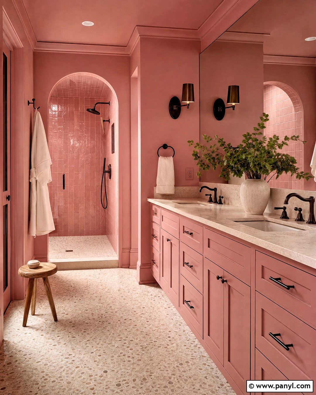 Pink Color Drenched Bathroom - 20 pink bathroom inspo ideas