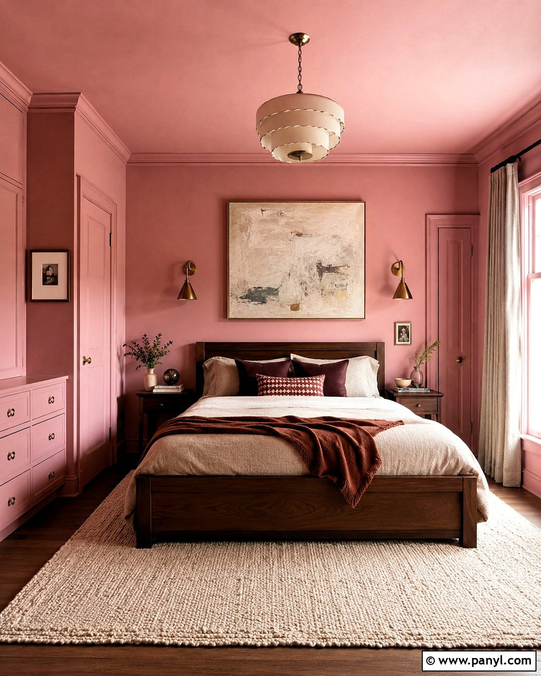 Pink Color Drenched Bedroom - 20 pink room walls