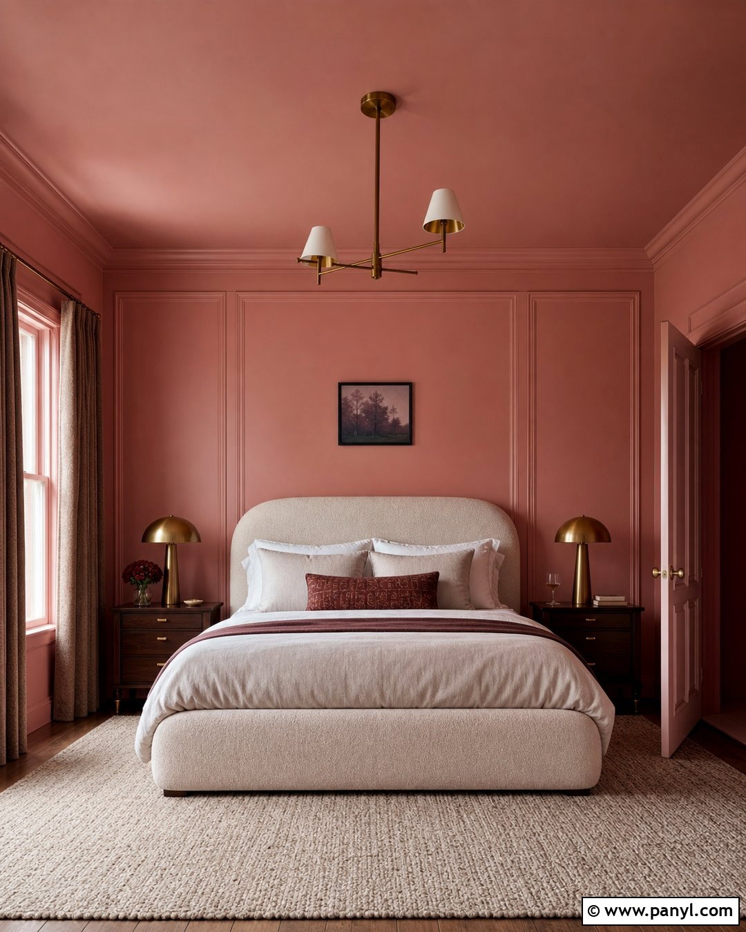 Pink Color Drenched Bedroom - 35 Pink Wall Color Ideas