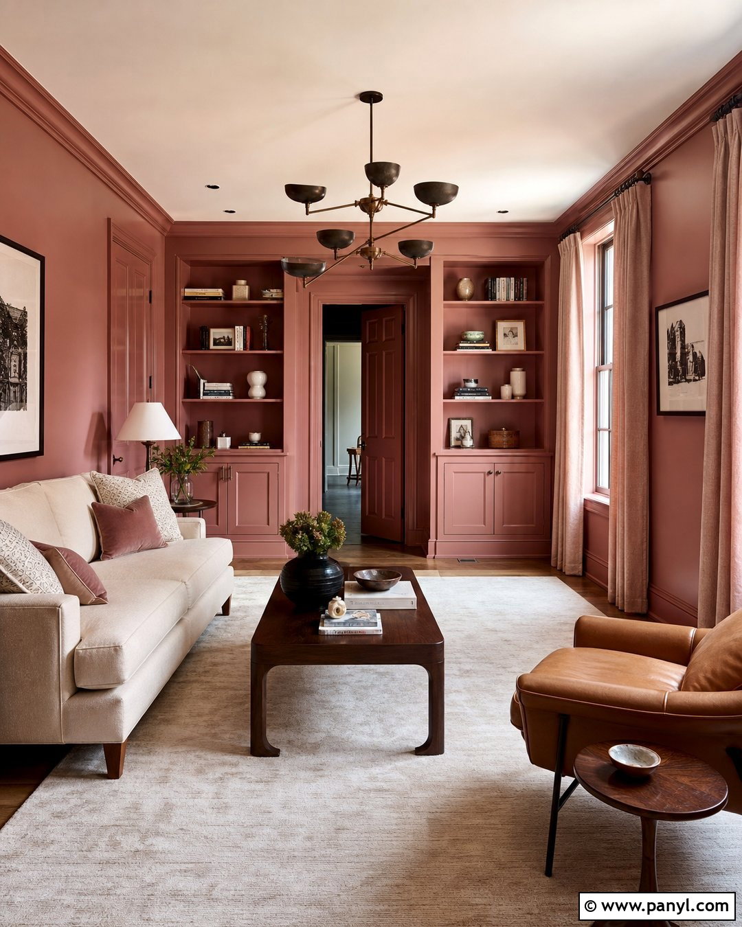 Pink Color Drenched Room - 50 Pink Wall Ideas