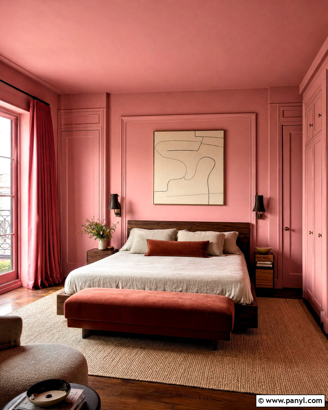 Pink Color Drenching Bedroom - 20 pink room colors