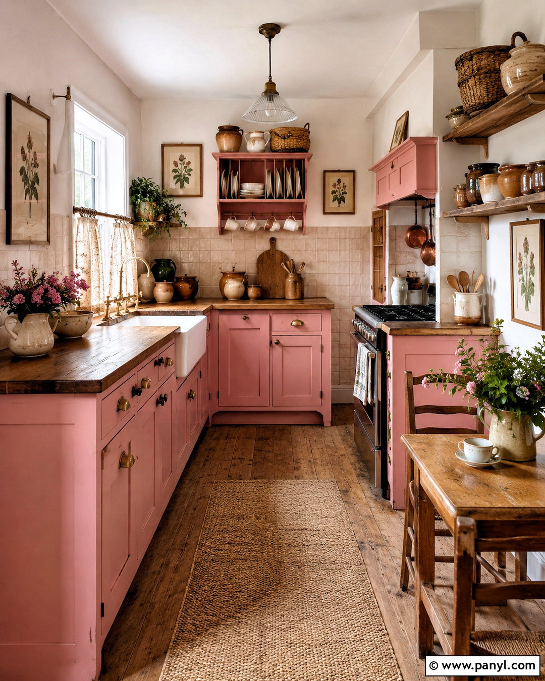 Pink Cottage Kitchen - 20 pink kitchen designs