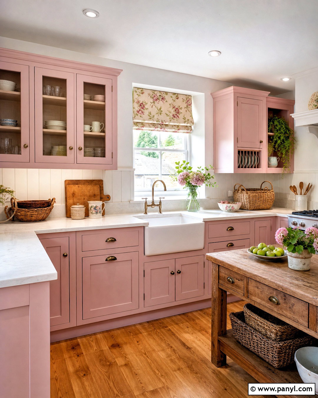 Pink Cottage Kitchen - 20 pink kitchen inspiration ideas